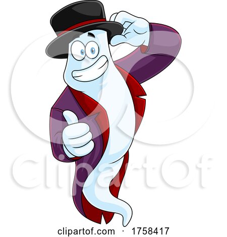 Cartoon Handsome Ghost Giving a Thumb up by Hit Toon