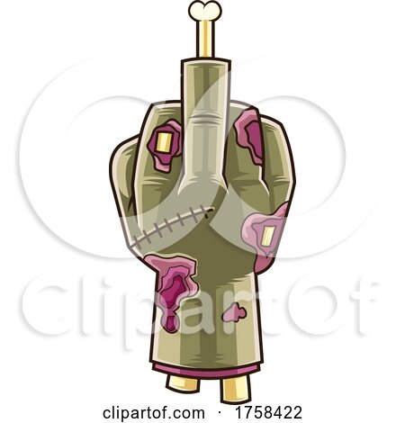 Cartoon Zombie Hand Holding up a Middle Finger by Hit Toon