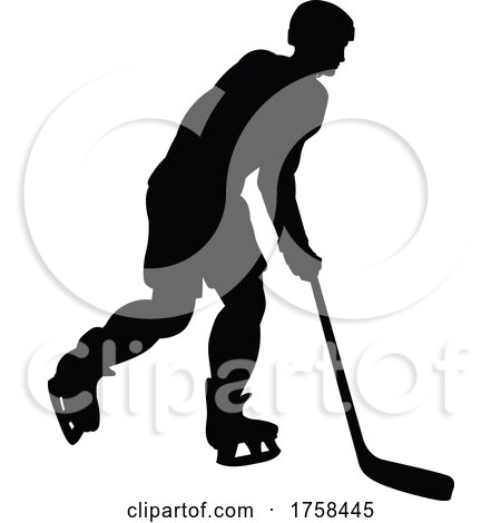 Ice Hockey Player Sports Silhouette by AtStockIllustration