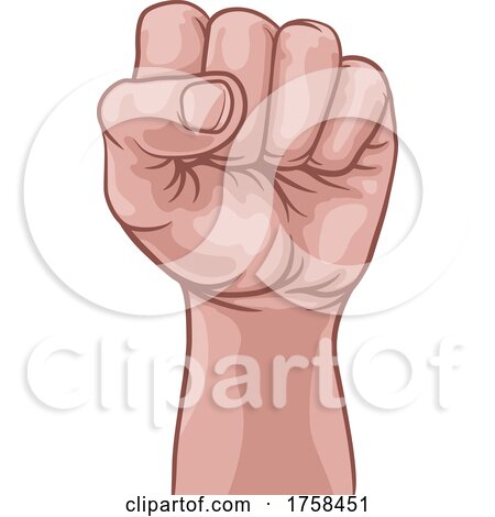 Fist Hand Raised up Punch Comic Pop Art Cartoon by AtStockIllustration