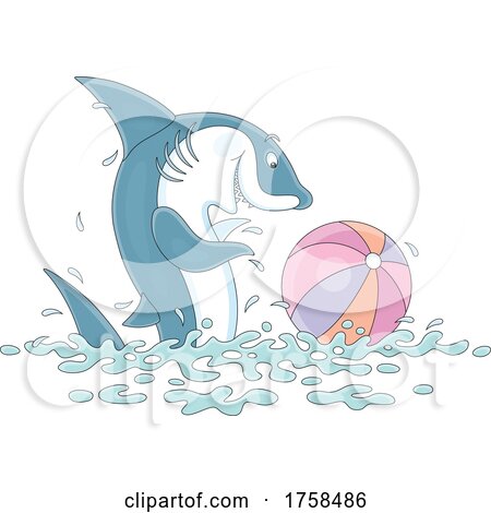 Shark Playing with a Beach Ball by Alex Bannykh