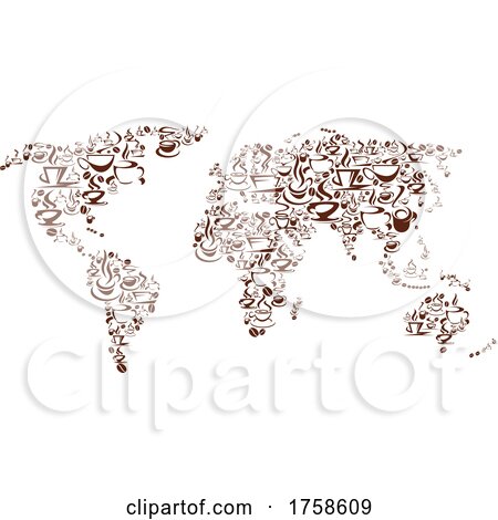 Coffee World Map by Vector Tradition SM