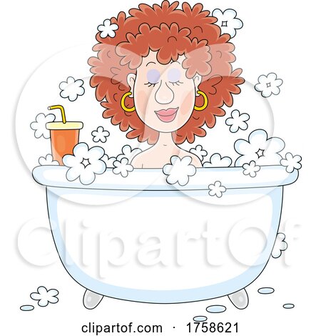 Woman Taking a Bath with a Beverage by Alex Bannykh