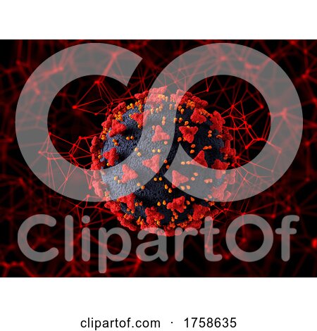 3D Medical Background with Covid 19 Virus Cell on Low Poly Design by KJ Pargeter