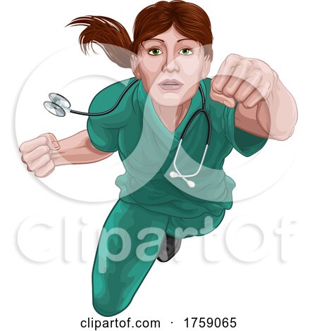 Nurse Doctor Woman Super Hero Medical Concept by AtStockIllustration