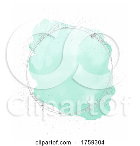 Green and Silver Watercolor Design on a White Background by KJ Pargeter