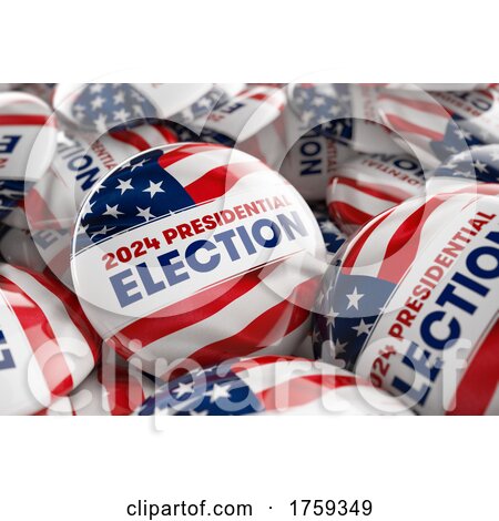 2024 Presidential Election Buttons by stockillustrations