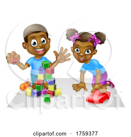 Kids Playing with Toys by AtStockIllustration