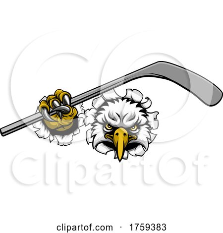 Eagle Ice Hockey Player Animal Sports Mascot by AtStockIllustration