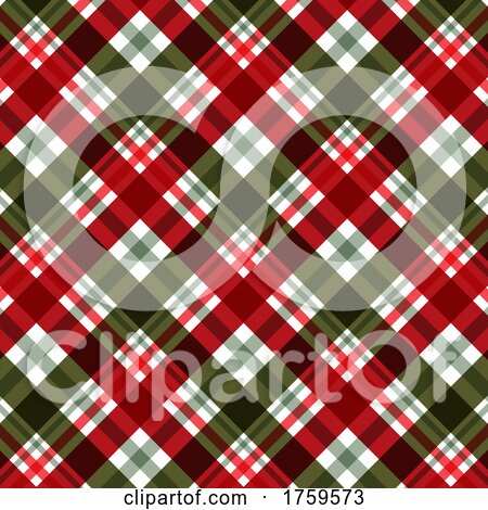 Abstract Background with a Christmas Themed Plaid Design by KJ Pargeter