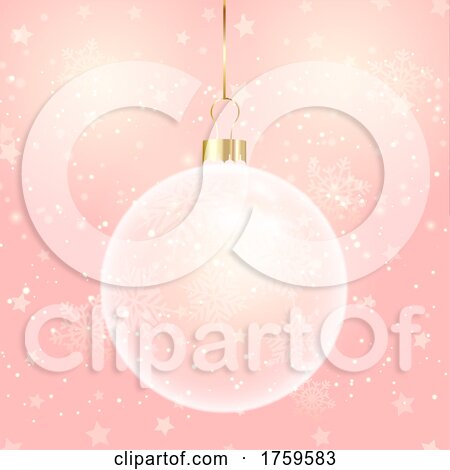 Elegant Christmas Background with Hanging Bauble by KJ Pargeter