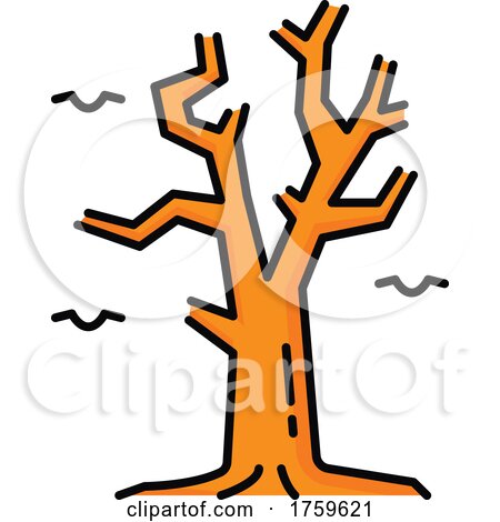 Clipart of a Black Silhouetted Bare Tree - Royalty Free Vector Illustration  by Vector Tradition SM #1355711