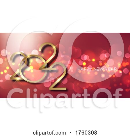 Happy New Year Banner with Bokeh Lights by KJ Pargeter