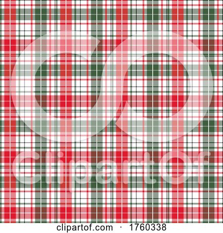 Plaid Pattern Background with Christmas Themed Colours by KJ Pargeter