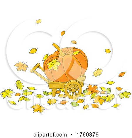 Autumn Pumpkin in a Cart by Alex Bannykh