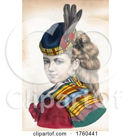 Portrait of a Highland Girl Looking Back over Her Shoulder by JVPD