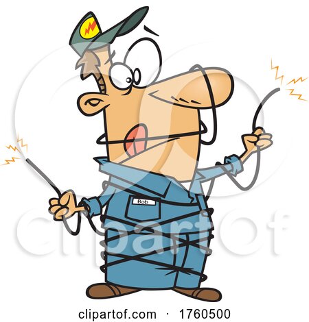 Cartoon Terrible Electrician by toonaday