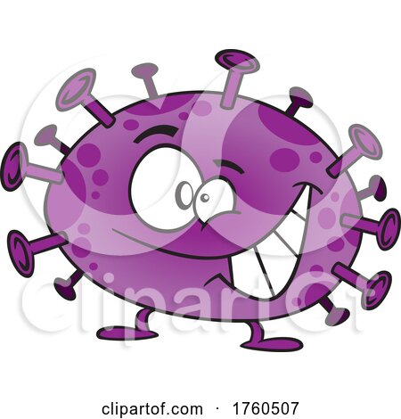 Cartoon Grinning Corona Virus by toonaday