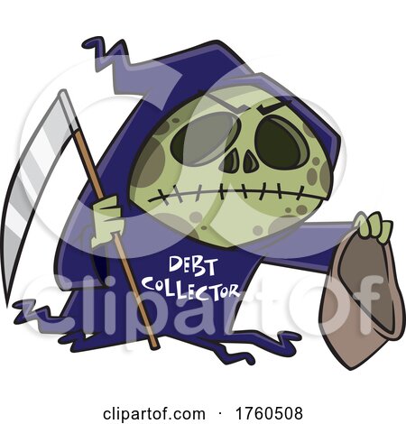 Cartoon Debt Collector Grim Reaper by toonaday
