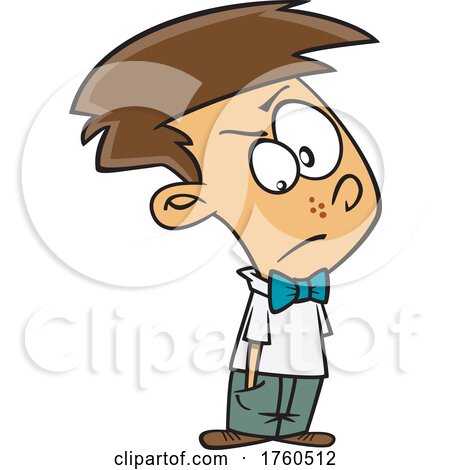 Cartoon Boy Unhappy About Being Dressed up by toonaday