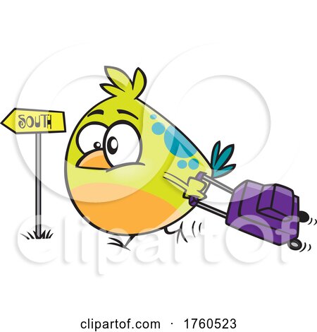 Cartoon South Bound Migrating Bird by toonaday