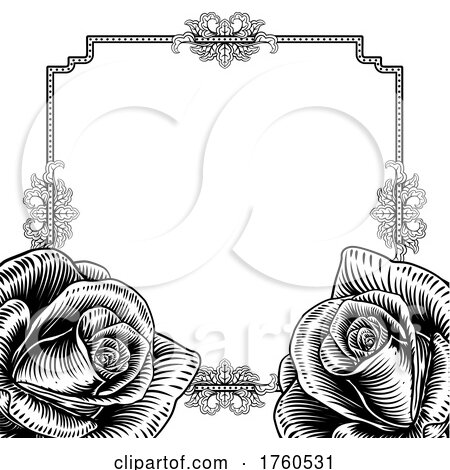 Rose Flower Funeral Wedding Invite Background by AtStockIllustration