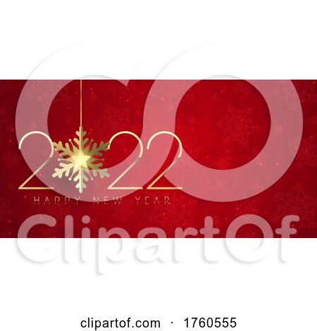 Red and Gold Happy New Year Banner by KJ Pargeter