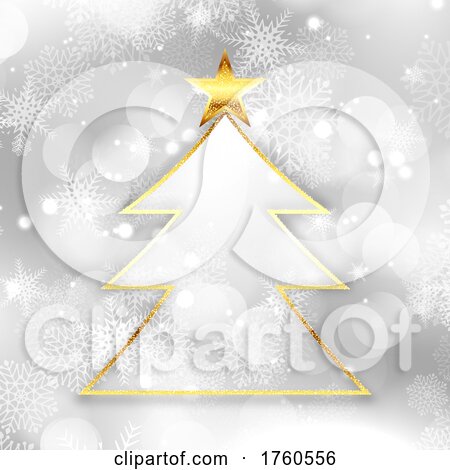 Silver and Gold Christmas Tree Background by KJ Pargeter
