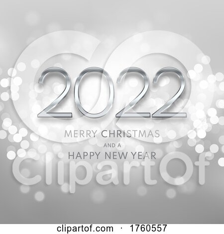 Silver Happy New Year Background with Metallic Lettering by KJ Pargeter