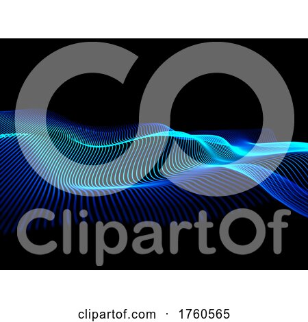 3D Abstract Tech Background with Flowing Cyber Lines by KJ Pargeter