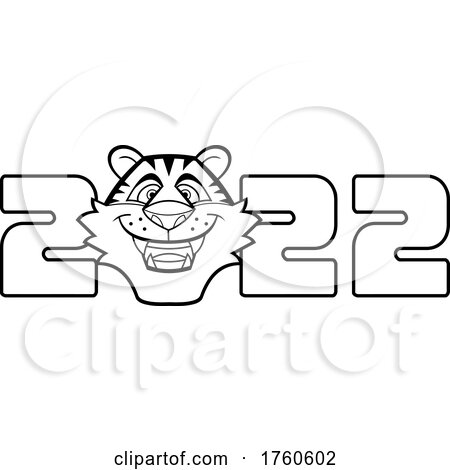 Cartoon Black and White Year of the Tiger 2022 by Hit Toon