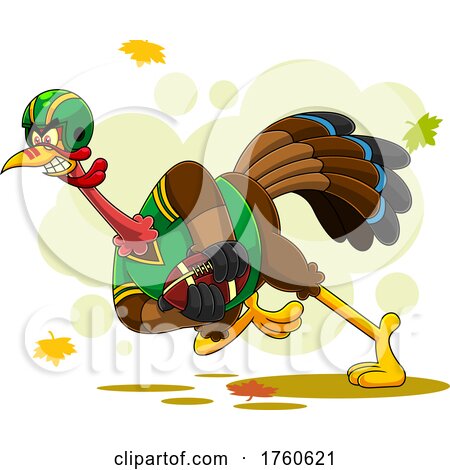 Cartoon Turkey Bird Playing Football by Hit Toon