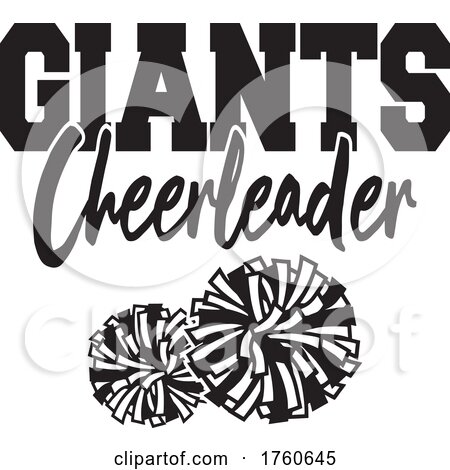 Black and White Pom Poms Under GIANTS Cheerleader Text by Johnny Sajem