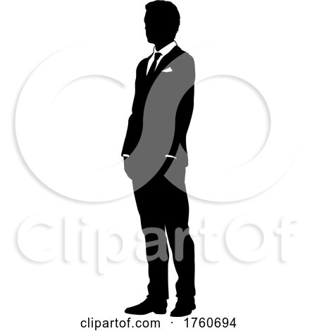 Business Man in Suit Silhouette Person by AtStockIllustration