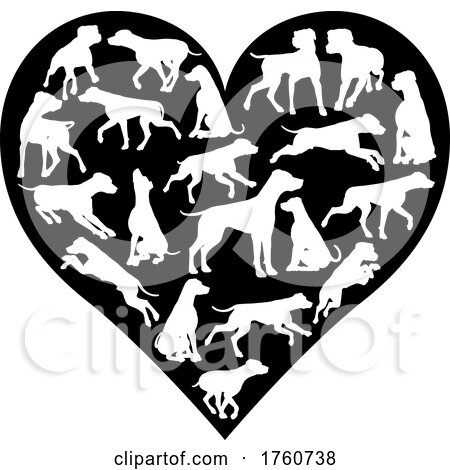 Dalmatian Dog Heart Silhouette Concept by AtStockIllustration