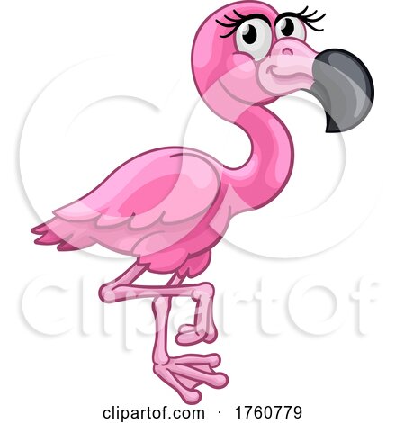Pink Flamingo Bird Animal Cartoon Illustration by AtStockIllustration