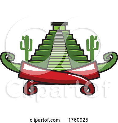 Mexican Pyramid and Peppers by Vector Tradition SM