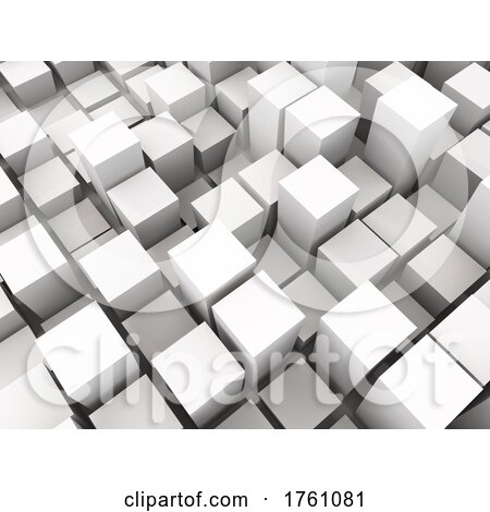 3D Monochrome Background with Extruding Cubes by KJ Pargeter