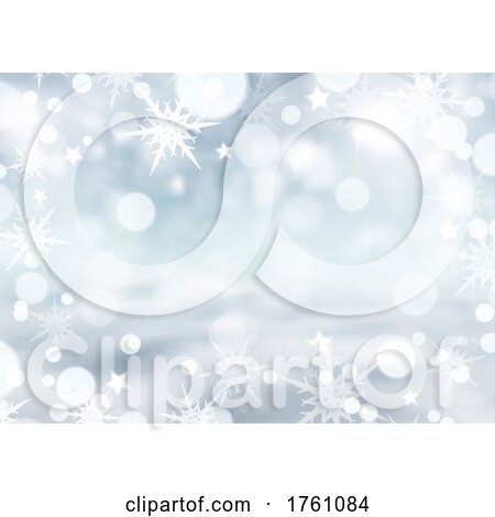 Christmas Background with Snowflakes and Stars by KJ Pargeter
