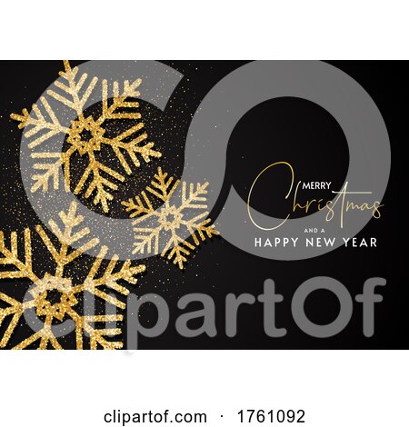 Christmas and New Year Background with Glittery Snowflakes by KJ Pargeter