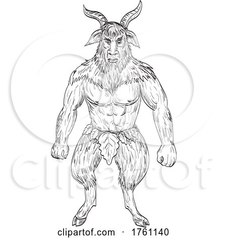 Akerbeltz or Aker a Spirit in the Basque Folk Mythology in the Form of a Billy Goat Standing Drawing by patrimonio
