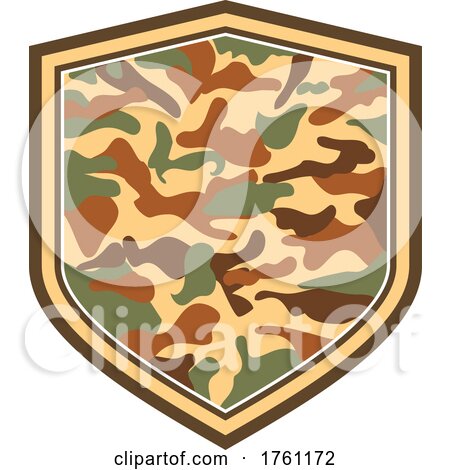 Military Camouflage Shield or Crest Retro Style by patrimonio