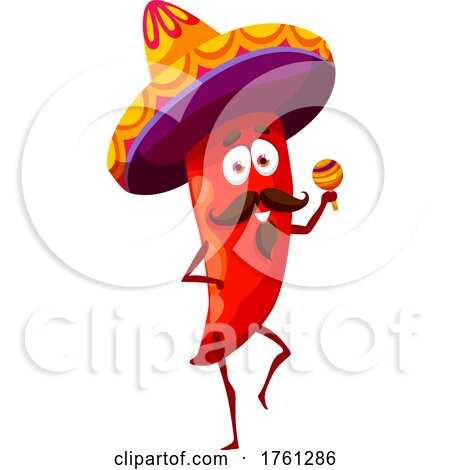 Mexican Red Pepper Character by Vector Tradition SM