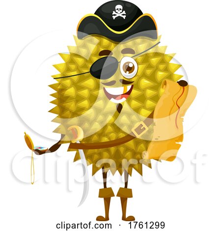 Durian Fruit Pirate Character by Vector Tradition SM