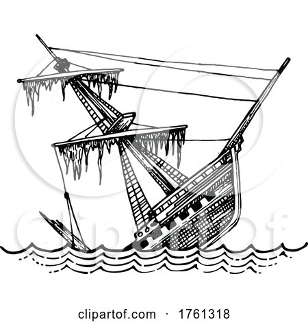 sunken ship drawing