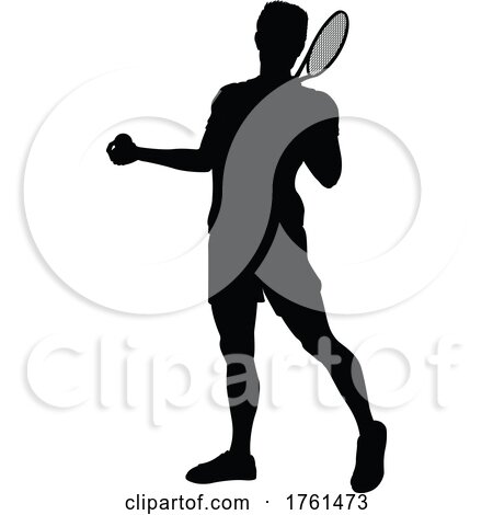 Tennis Silhouette Sport Player Man by AtStockIllustration