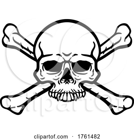 Skull and Crossbones Cross Bones by AtStockIllustration