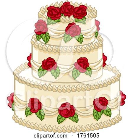 Wedding Tiered Cake Cartoon Food Illustration by AtStockIllustration