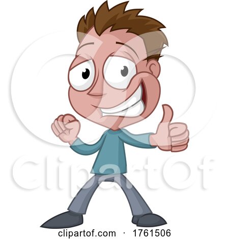 Happy Thumbs up Man in Suit Cartoon Mascot by AtStockIllustration