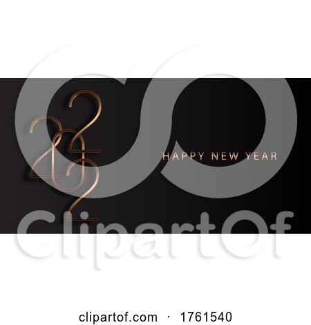 Bronze and Black Happy New Year Banner by KJ Pargeter